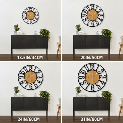 Large Wall Clock for Living Room Decor, 24 Inch Non Ticking Silent, Battery - Image 2
