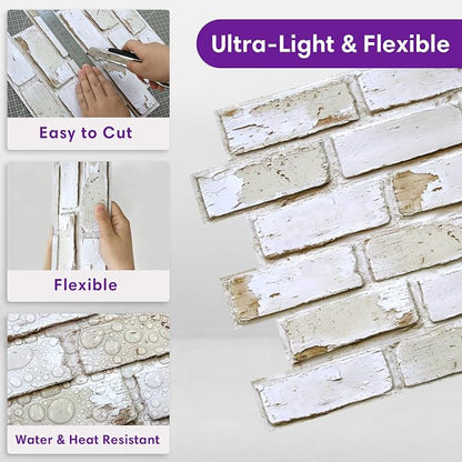 3D Faux Brick Wall Panels Peel and Stick, Small Brick-Look Textured Wall Sticker - Image 5