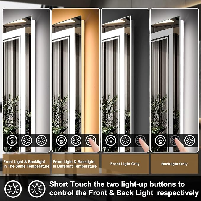 Ratsamee 24x36 Inch LED Bathroom Mirror - Image 4