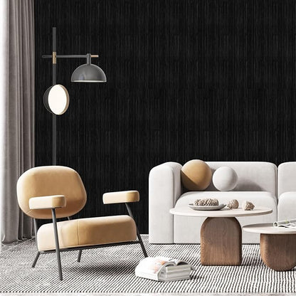 Black Grasscloth Peel and Stick Wallpaper Texture Contact Paper A Set of 15.7" - Image 7