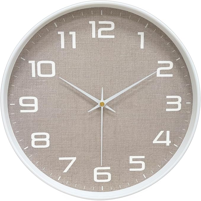 Silent Wall Clock with Large Numbers, 10 Inch Battery Operated Analog Clock by MABPEDO