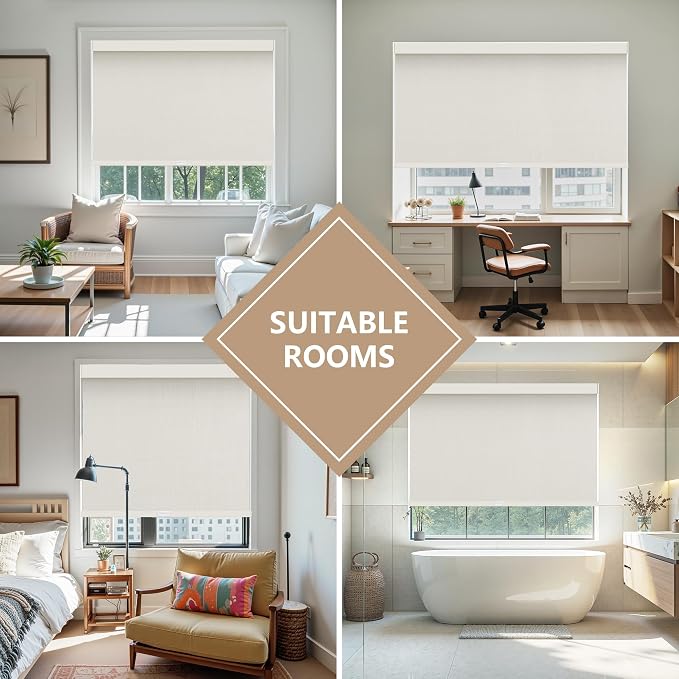 AOSKY Custom Linen Roller Blinds Shades - Image 5
