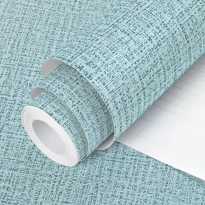 Teal Wallpaper Grasscloth Peel and Stick Wallpaper 17.7inch x 196.8inch Teal by lenify