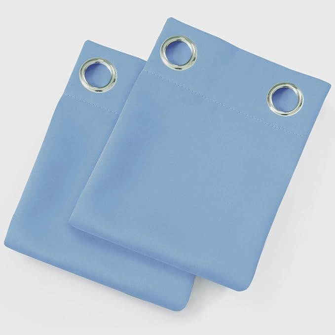 LEMOMO Sky Blue Thermal Blackout Curtains/52 x 84 Inch/Set of 2 Panels Room - Image 9