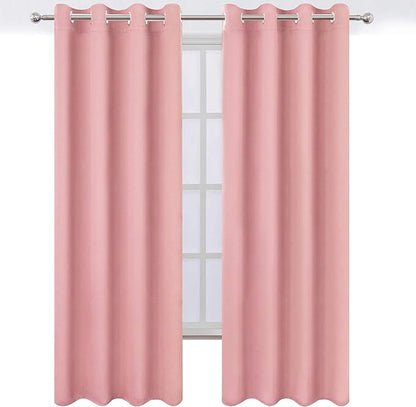 LEMOMO Baby Pink Bedroom Blackout Curtains/52 x 84 Inch Long/Set of 2 Curtain - Image 2