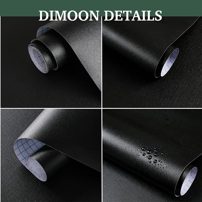 Dimoon 17.7''x118'' Peel and Stick Wallpaper Black Contact Paper - Image 2