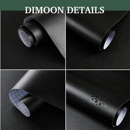 Dimoon 17.7''x118'' Peel and Stick Wallpaper Black Contact Paper - Image 2