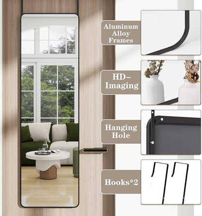 Full Length Door Mirror 14x48, Metal Frame - Image 6