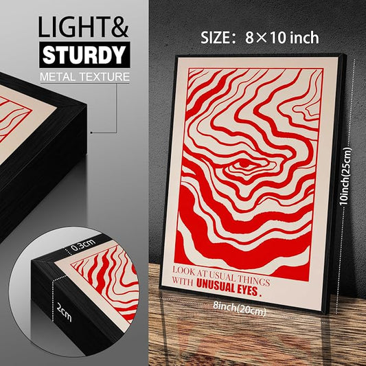 Retro Red Abstract Eye Canvas Wall Art Vintage Hippie Trippy Poster Affirmation - Image 2