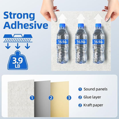 20 Pack Acoustic Panels with Self Adhesive, Soundproof Wall Panels, Square - Image 4
