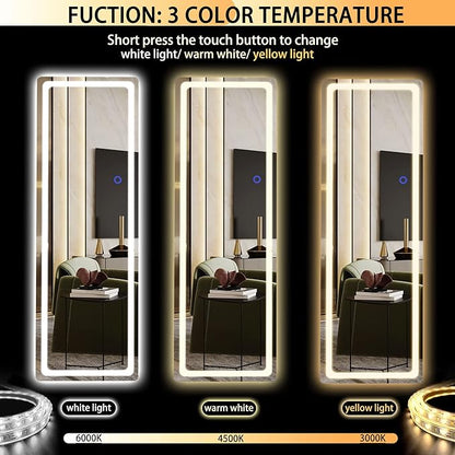 Hasipu Full Length Mirror with Lights, Full Body Dressing Standing, Hanging - Image 3