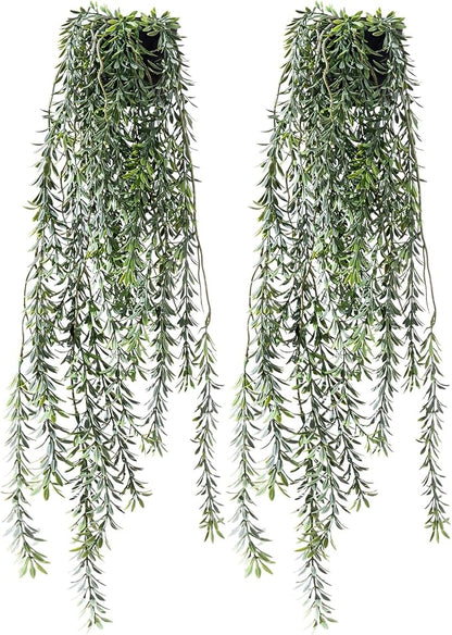 Artificial Hanging Plant 2 Pcs Faux Plant Ivy Vine Faux Eucalyptus Vines Fake - Image 7