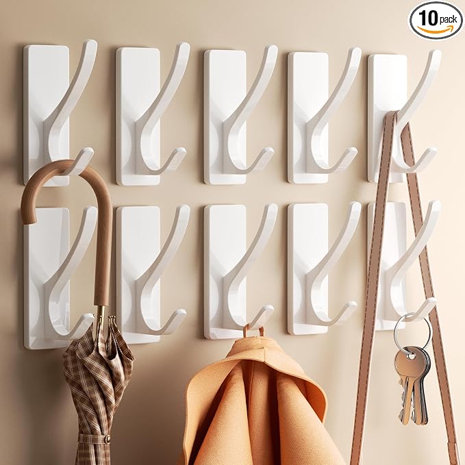 pickpiff White Self Adhesive Coat Hooks by pickpiff
