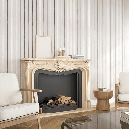 VEELIKE Wide White Oak Wood Slat Wall Panels Peel and Stick 3D Wood Panel - Image 5