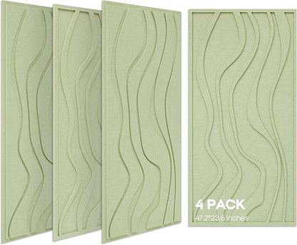 BUBOS 4 Pack Large Acoustic Panels, Total-Size 47.2 x 23.6 Inches Soundproof by BUBOS