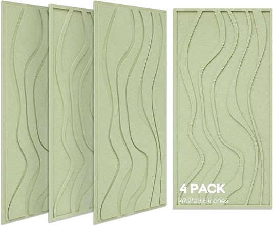 BUBOS 4 Pack Large Acoustic Panels, Total-Size 47.2 x 23.6 Inches Soundproof by BUBOS