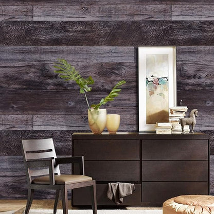 WENMER Grey Wood Peel and Stick Shiplap Self Adhesive Wallpaper - Image 8