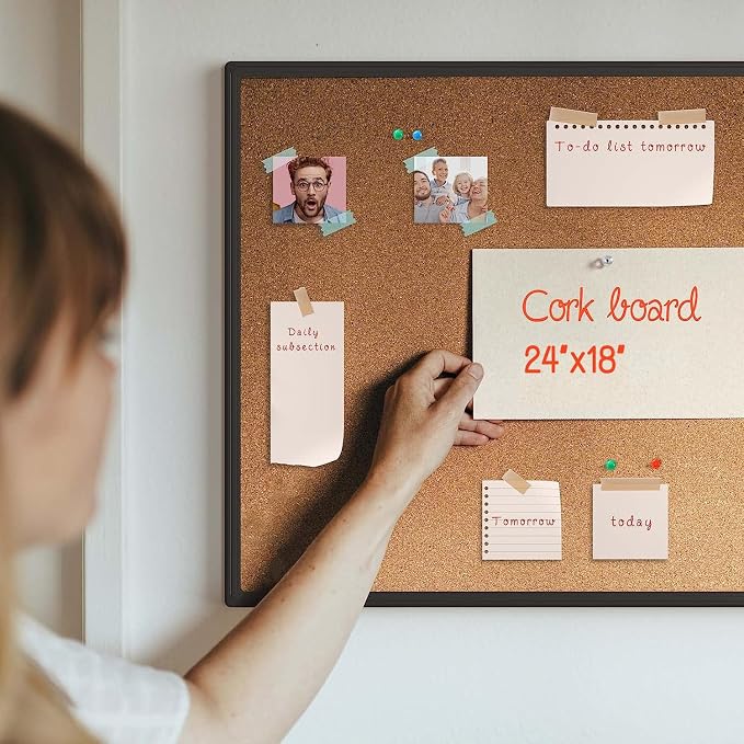 2-Pack Cork Board Bulletin Board 24 x 18, Office Board - Image 3