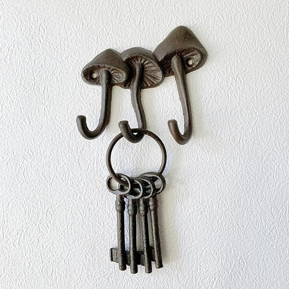Rustic Mushroom-Shaped Decorative Wall Hook Rack Hangers - Image 6
