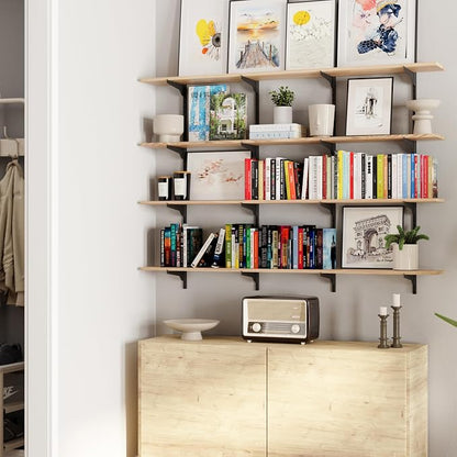 Wallniture Turin 60" Long Wall Bookshelf, Floating Shelves - Image 9