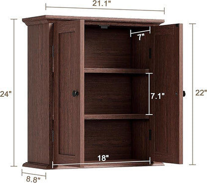 ChooChoo Bathroom Wall Cabinet, Over The Toilet Space Saver Storage Cabinet - Image 3