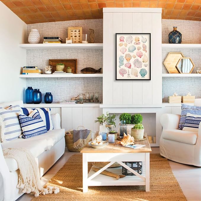 Pink Seashell Posters Coastal Cowgirl Canvas Wall Art Beach House Starfish - Image 6