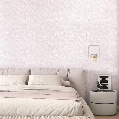 Theper Pink Striped Wallpaper Peel and Stick Wallpaper Boho 17.3"×197" Simple - Image 4