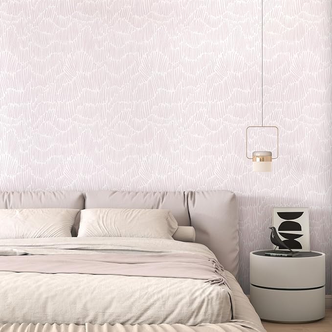 Theper Pink Striped Wallpaper Peel and Stick Wallpaper Boho 17.3"×197" Simple - Image 4