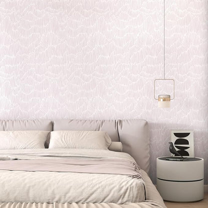 Theper Pink Striped Wallpaper Peel and Stick Wallpaper Boho 17.3"×197" Simple - Image 4