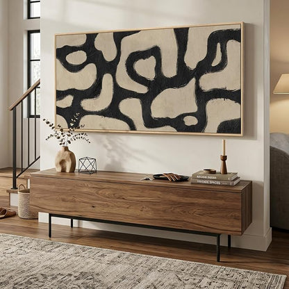 Oversized Framed Abstract Horizontal Wall Art - Image 2