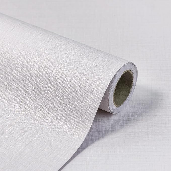 Beige Wallpaper Grasscloth Peel and Stick Wallpaper 15.7"x 1181" Fabric Contact - Image 2