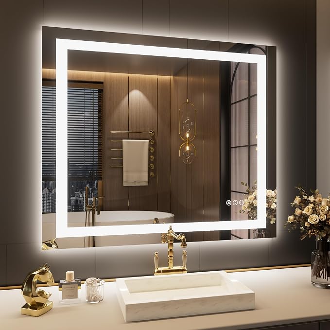 LOAAO 40"x34" LED Bathroom Mirror by LOAAO