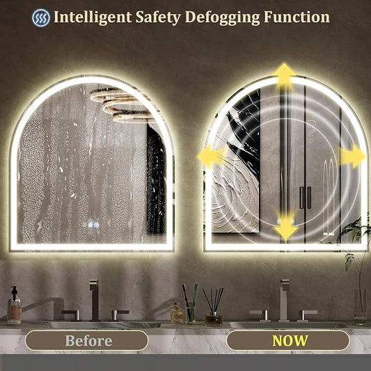 BEAUTYPEAK 34x30 LED Arch Bathroom Mirror - Image 2