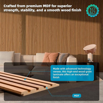 Art3d 6-Piece Wood Slat Panels for Stylish Interior Decor and Ceiling Decoration - Image 2