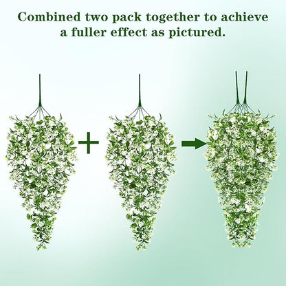 Waipfaru 4pcs Fake Hanging Plants, Artificial Hanging Flowers Faux Ivy Pothos - Image 4
