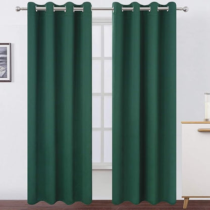 LEMOMO Blackout Curtains 66 x 84 inch/Dark Green Curtains Set of 2 by Lemomo