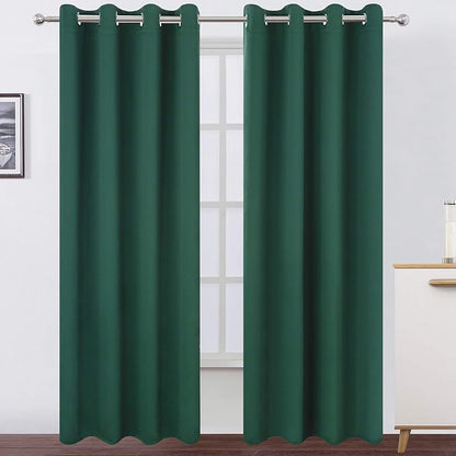 LEMOMO Dark Green Thermal Blackout Curtains/52 x 95 Inch/Set of 2 Panels Room by Lemomo
