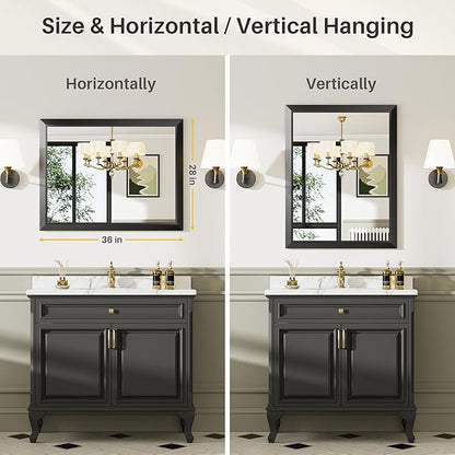 Briivue 24x32 Inch Black Bathroom Mirror - Image 6