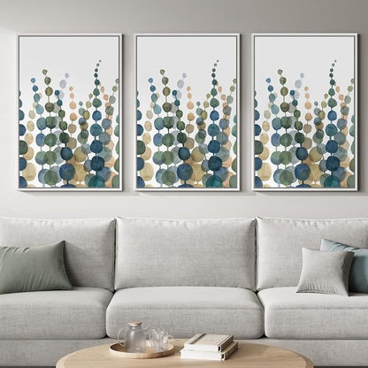 Framed Coastal Wall Art for Living Room, Large Modern Watercolor Botanical by Cuspin