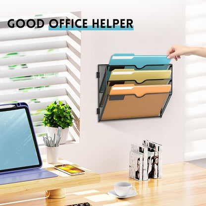 SUPEASY 3 Tier Wall File Organizer, Hanging Wall Mounted Mail Organizer - Image 5