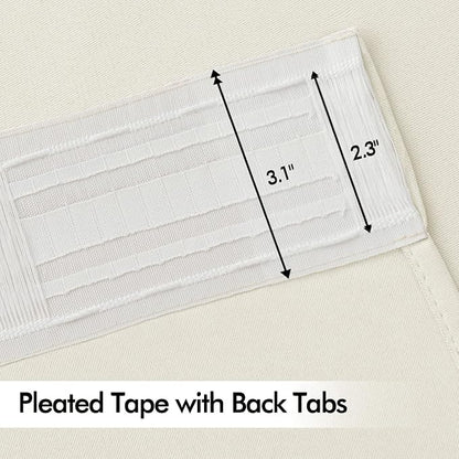 MIULEE Beige White Back Tab Blackout Curtains 108 Inch Long 2 Panels Set - Image 4