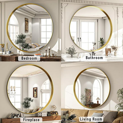 24 inch Round Bathroom Mirror, Living Room, Hanging or Leaning - Image 5