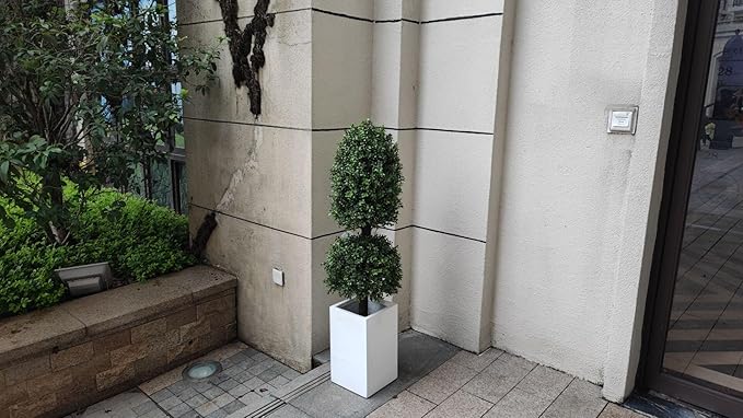 4ft Artificial Topiary Trees Boxwood Ball Shape Fake Trees Porch Decor, Outdoor Plants 2Pack