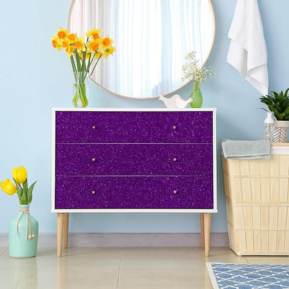 CHIHUT 15.7''x236'' Dark Purple Glitter Contact Paper Peel and Stick - Image 3
