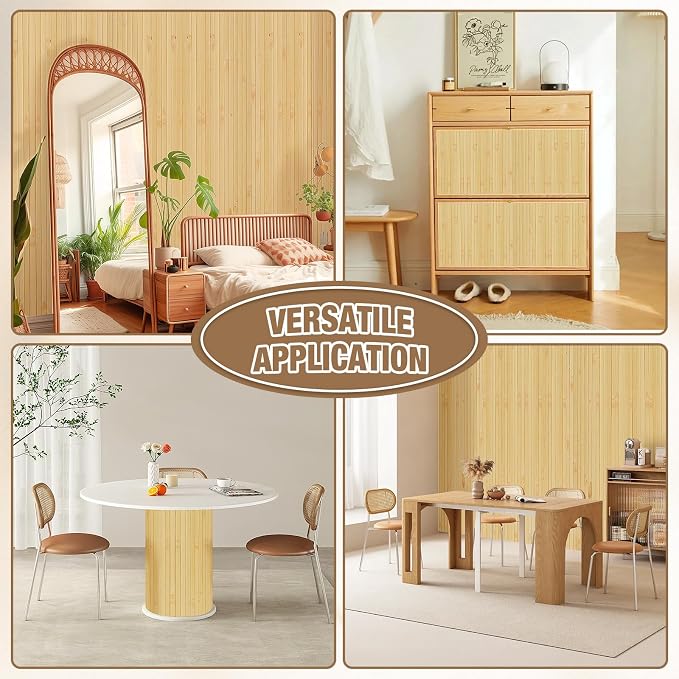 Natural Bamboo Wall Panel for Interior Wall Decor, Pole Wrap Wainscoting - Image 6