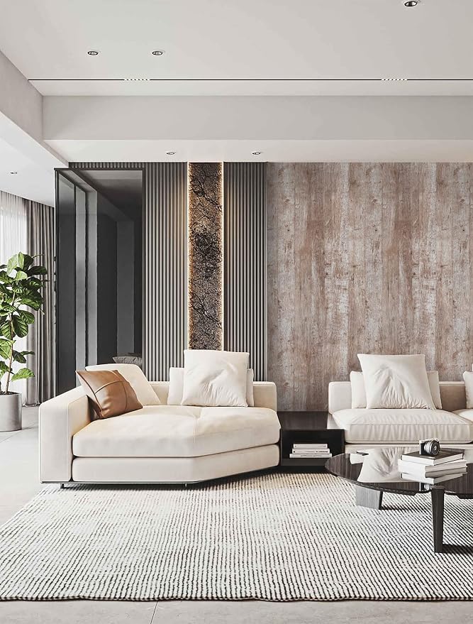 Dimoon 236"x17.7'' Wood Contact Paper Brown Grey Dark Wood Wallpaper Gray Brown - Image 3