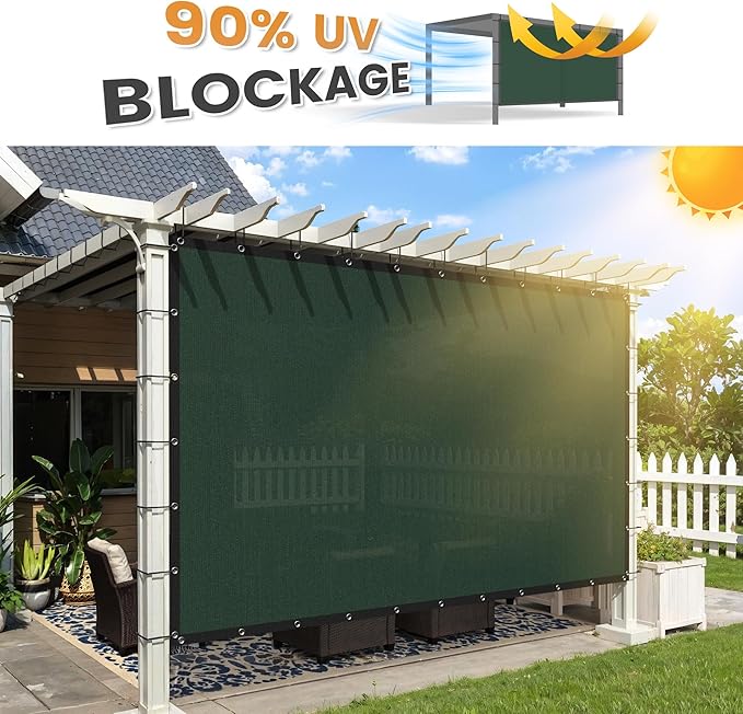 VICLLAX Shade Fabric Sun Shade Cloth with Every 2 FT Grommets for Patio Garden Pergola Cover Canopy 24x24 FT, Dark Green