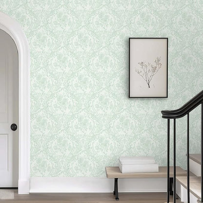 Ismoon Floral Wallpaper Peel and Stick Sage Green Contact Paper Boho Vintage - Image 8