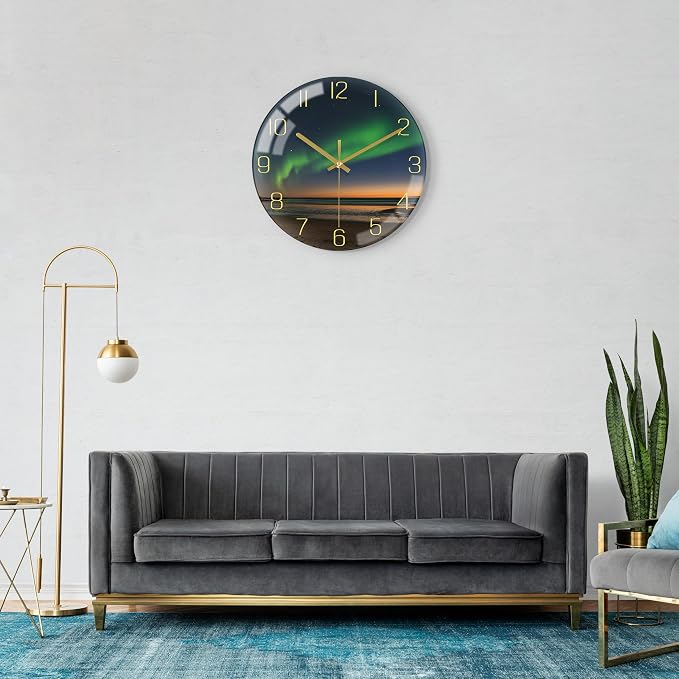 VIKMARI 8 Inch Modern Wall Clock, Aesthetic Black and Gold Decor Accessories - Image 8
