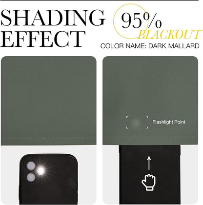 NICETOWN Dark Mallard Blackout Curtain Panels - Image 5